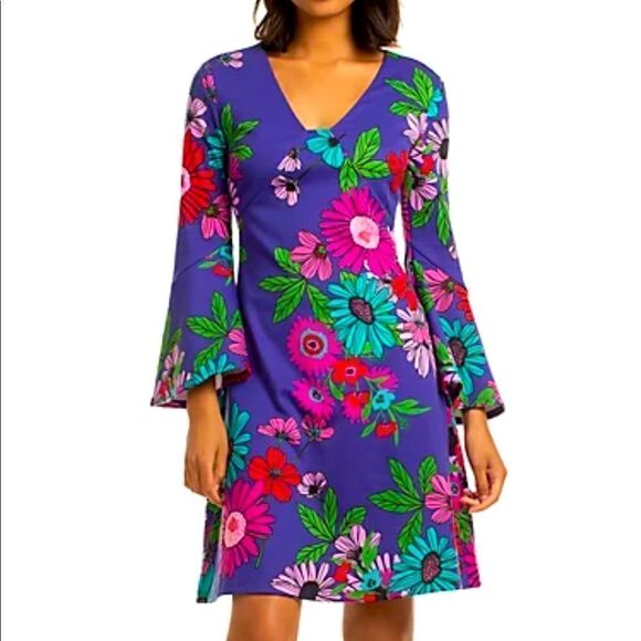 TRINA TURK TENDERNESS BELL SLEEVE DRESS 2 NWT - Picture 1 of 15